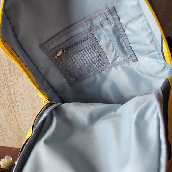 Keds Backpack Zipper Pocket Nylon Grey Yellow Unisex 13\